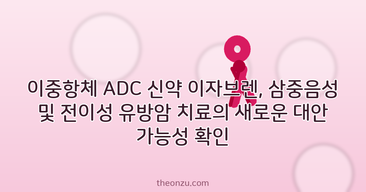 이중항체 ADC 신약 이자브렌, 삼중음성 및 전이성 유방암 치료의 새로운 대안 가능성 확인