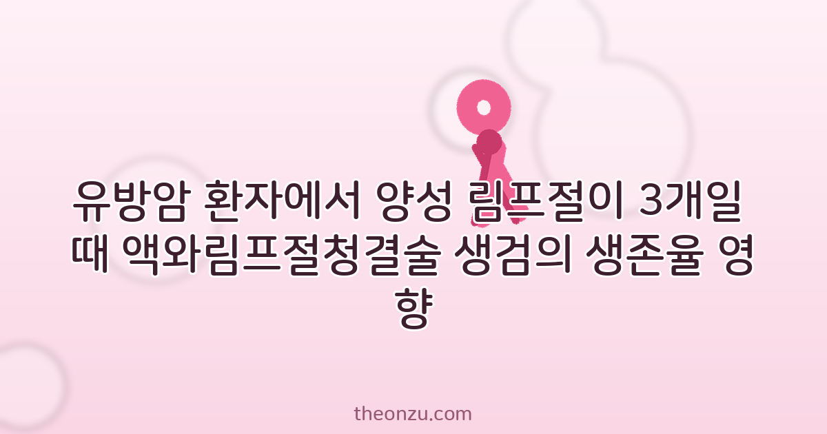 유방암 환자에서 양성 림프절이 3개일 때 액와림프절청결술 생검의 생존율 영향
