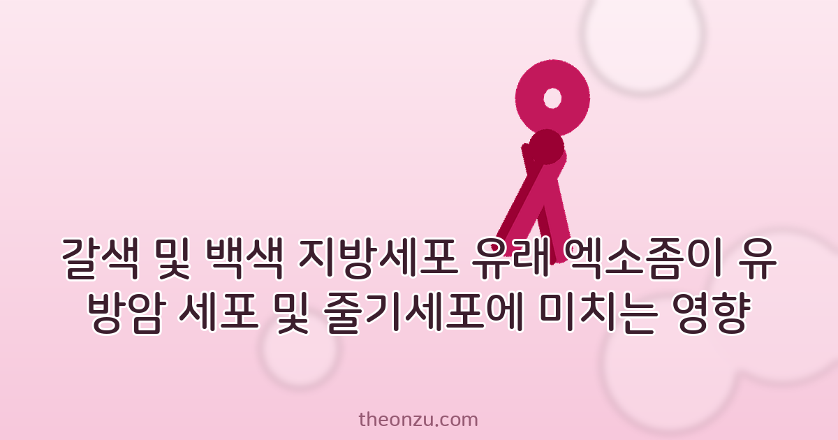 갈색 및 백색 지방세포 유래 엑소좀이 유방암 세포 및 줄기세포에 미치는 영향